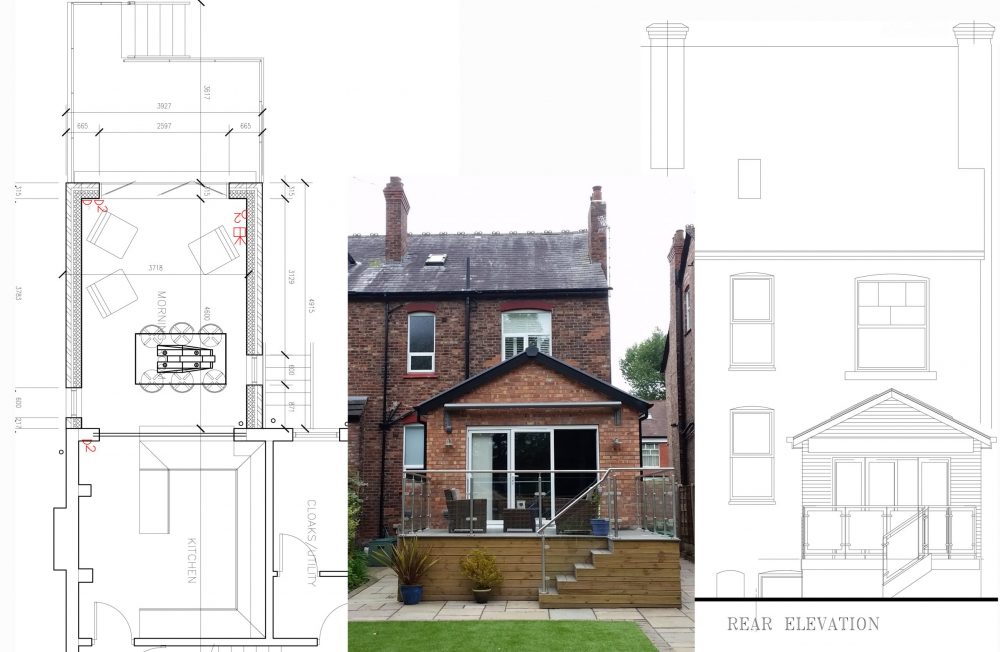 Rear Extension Didsbury Rear extension, drawing, visual